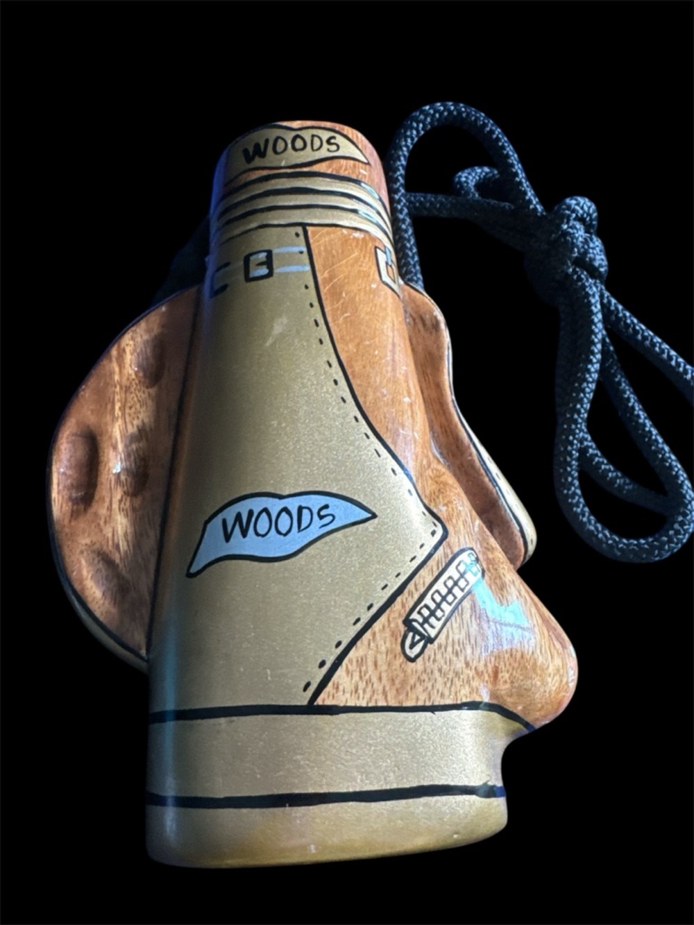 TIMMY WOODS RARE BROWN & GOLD WOODS GOLF BAG HAND CARVED PURSE CLUTCH